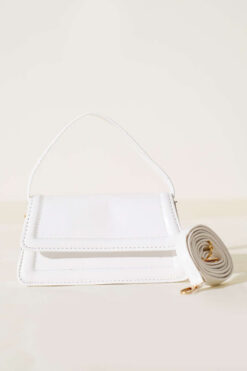 Alternative view of Magnetic Closure Handbag with Flap White