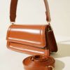 Magnetic Closure Handbag with Flap Tan - Afbeelding 3