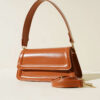 Magnetic Closure Handbag with Flap Tan