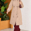 Padded waist belt with quilted details and fur accents Beige - Image 3