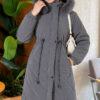 Padded waist belt with quilted details and fur accents Dark Smoke