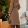 Padded waist belt with quilted details and fur accents Coffee Brown – Bild 4