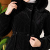 Padded waist belt with quilted details and fur accents Jet Black – Bild 5