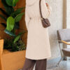 Padded waist belt with quilted details and fur accents Taupe - immagine 4