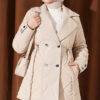 Belted Denim Dress Beige