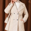 Belted Denim Dress Beige - Afbeelding 3