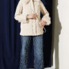 Puffer Coat with Fur Detailing Beige - Image 2