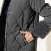 Puffer Coat with Fur Detailing Grey - Image 4