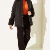 ⁦Puffer Coat with Fur Detailing Brown⁩ - الصورة ⁦2⁩