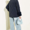 Puffer Coat with Fur Detailing Navy Blue - Afbeelding 3