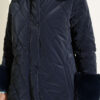 Puffer Coat with Fur Detailing Navy Blue - Afbeelding 4