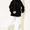 Puffer Coat with Fur Detailing Black - Afbeelding 2