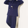 Hooded Top and Bottom Two-Piece Set Navy Blue