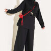 Hooded Top and Bottom Two-Piece Set Black