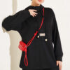 Hooded Top and Bottom Two-Piece Set Black - immagine 2