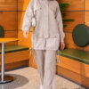 Hooded Two-Piece Set with Drawstring Details Beige