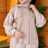 Hooded Two-Piece Set with Drawstring Details Beige - Imagen 2