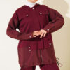 Hooded Two-Piece Set with Drawstring Details Burgundy - Afbeelding 2