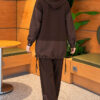 Hooded Two-Piece Set with Drawstring Details Brown - Imagen 4