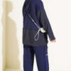 Hooded Two-Piece Set with Drawstring Details Navy Blue - Afbeelding 3