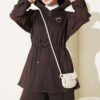 Hooded Waist-Tied French Terry Two-Piece Set Brown - Afbeelding 2