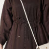 Hooded Waist-Tied French Terry Two-Piece Set Brown - Afbeelding 4