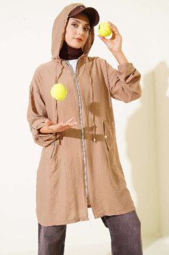 Hooded sweatshirt with pocket detail Beige