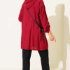 Hooded sweatshirt with pocket detail Burgundy - Image 3