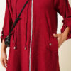 Hooded sweatshirt with pocket detail Burgundy - Image 4