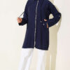 Hooded sweatshirt with pocket detail Navy Blue - الصورة 2