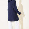 Hooded sweatshirt with pocket detail Navy Blue - الصورة 3