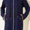 Hooded sweatshirt with pocket detail Navy Blue - الصورة 4