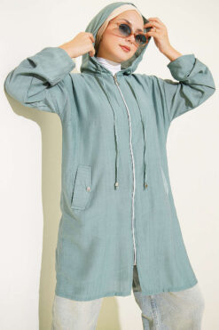 Hooded sweatshirt with pocket detail Mint