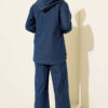 Hooded Two-Pocket Zip-Up Jean Two-Piece Set Blue – Bild 3