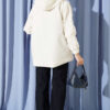 Hooded sweatshirt with snap button details Ecru – Image 3