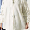 Hooded sweatshirt with snap button details Ecru – Image 4