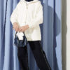 Hooded sweatshirt with snap button details Ecru - الصورة 2
