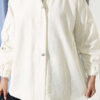 Hooded sweatshirt with snap button details Ecru - الصورة 4
