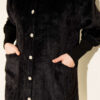 ⁦Hooded Buttoned Angora Coat Black⁩ - الصورة ⁦4⁩