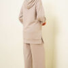Hooded Low Shoulder Lounge Set Beige – Bild 3