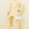Hooded Low Shoulder Lounge Set Yellow