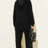 Hooded Low Shoulder Lounge Set Black - Imagen 3