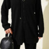 Hooded Low Shoulder Lounge Set Black - Imagen 4