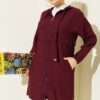Hooded Zip-Up Araboy Hoodie Wine Red
