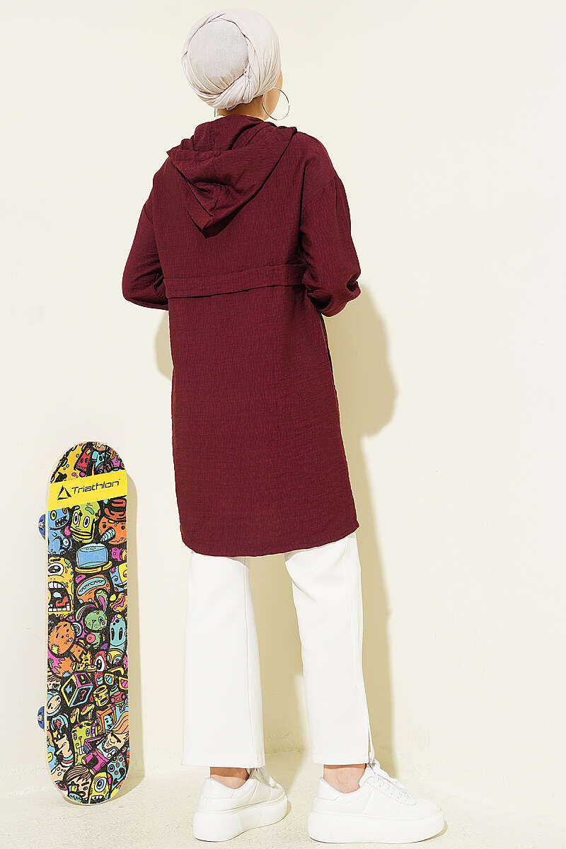 Hooded Zip-Up Araboy Hoodie Wine Red – Bild 3