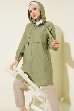 Hooded Zip-Up Araboy Hoodie Hazel Green