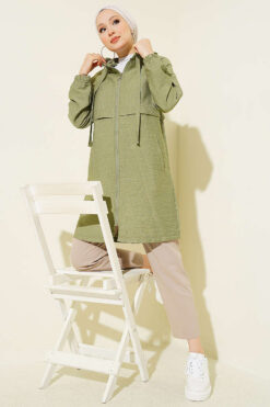Alternative view of Hooded Zip-Up Araboy Hoodie Hazel Green