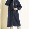 Hooded jacket with zipper detail Navy Blue