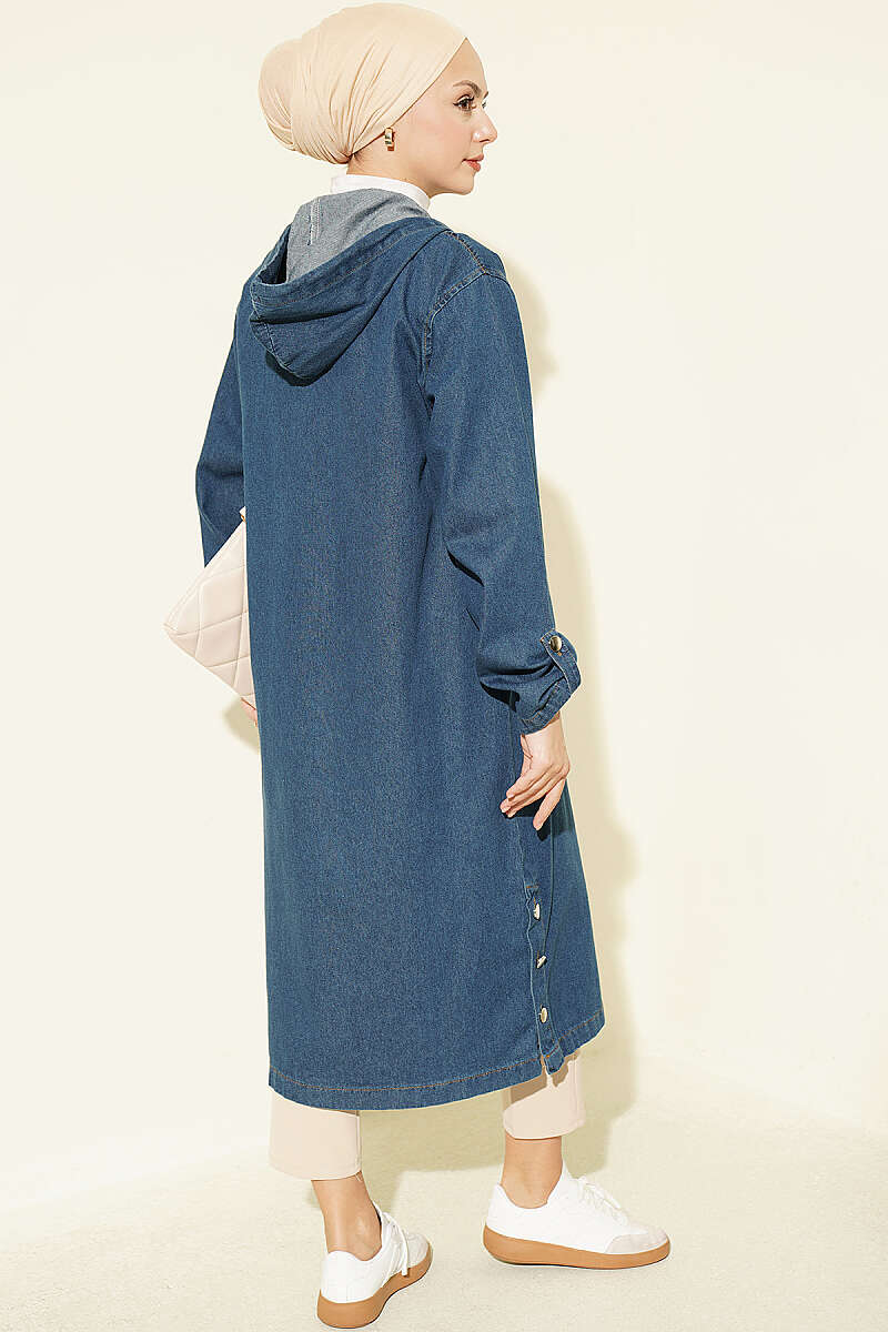 Hooded jacket with zipper detail Blue – Bild 3