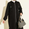 Hooded jacket with zipper detail Black - Afbeelding 2